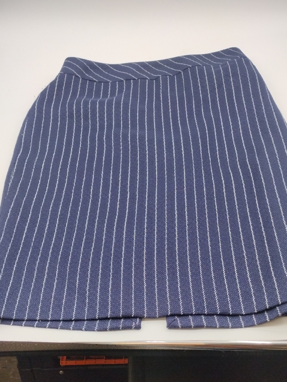 Tahari Blue Pinstripe Pencil Skirt